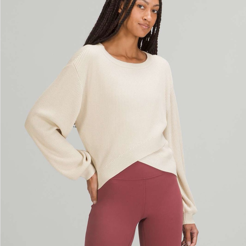 Lululemon Reversible Crossover Sweater White Opal - SZ 16 - NWOT